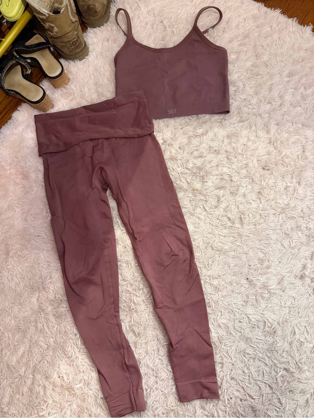 mauve Set Active legging/top